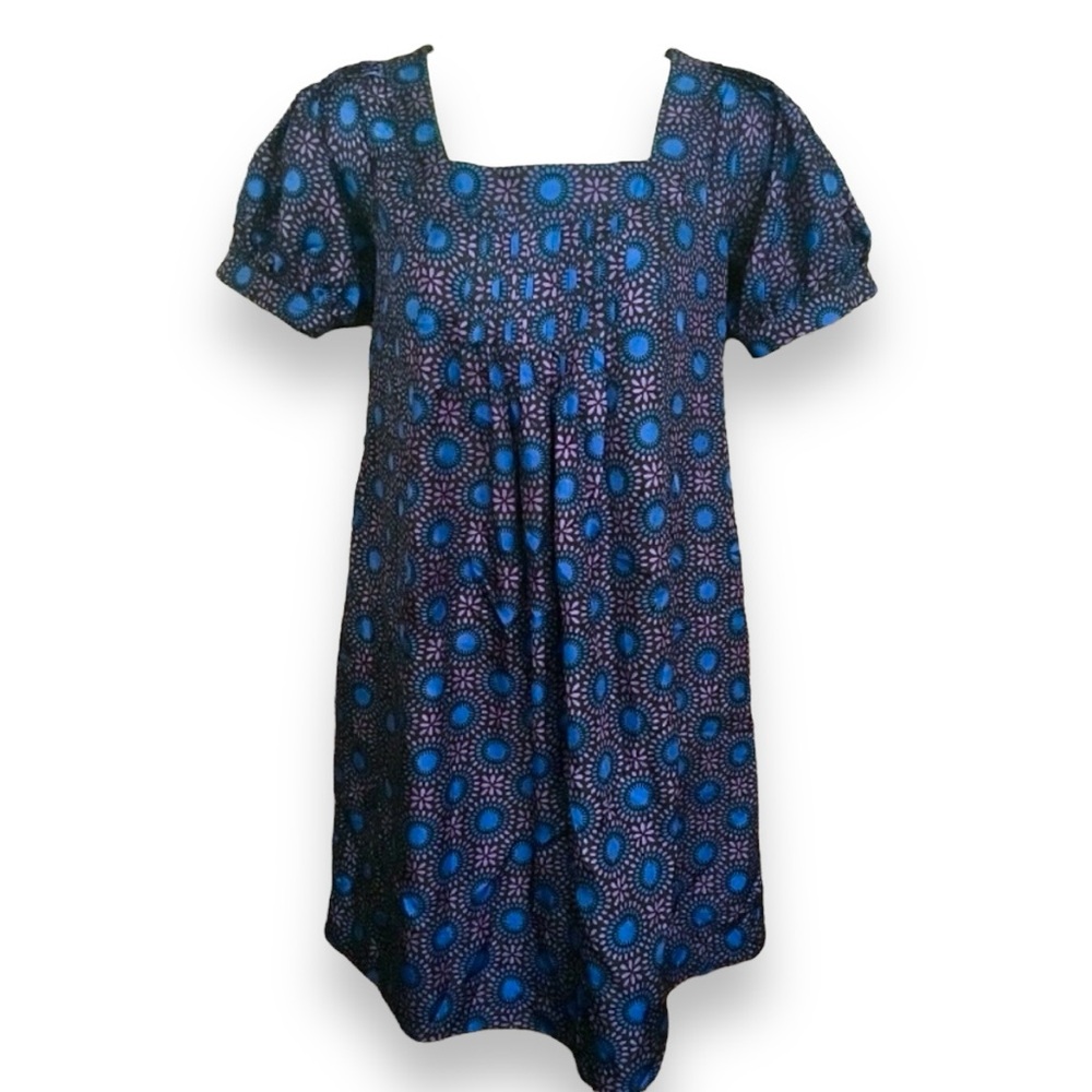 Laundry By Shelli Segal Silk Geometric Print Babydoll Dress Size 2